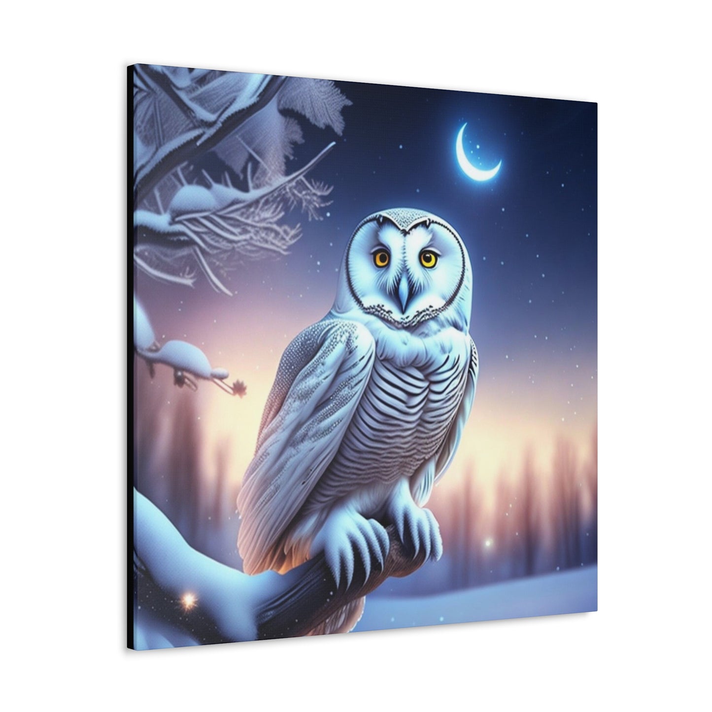 Dreamy Snowy Owl , Canvas Art, Canvas Print, Wall Decor, Original Art, Unique Gifts