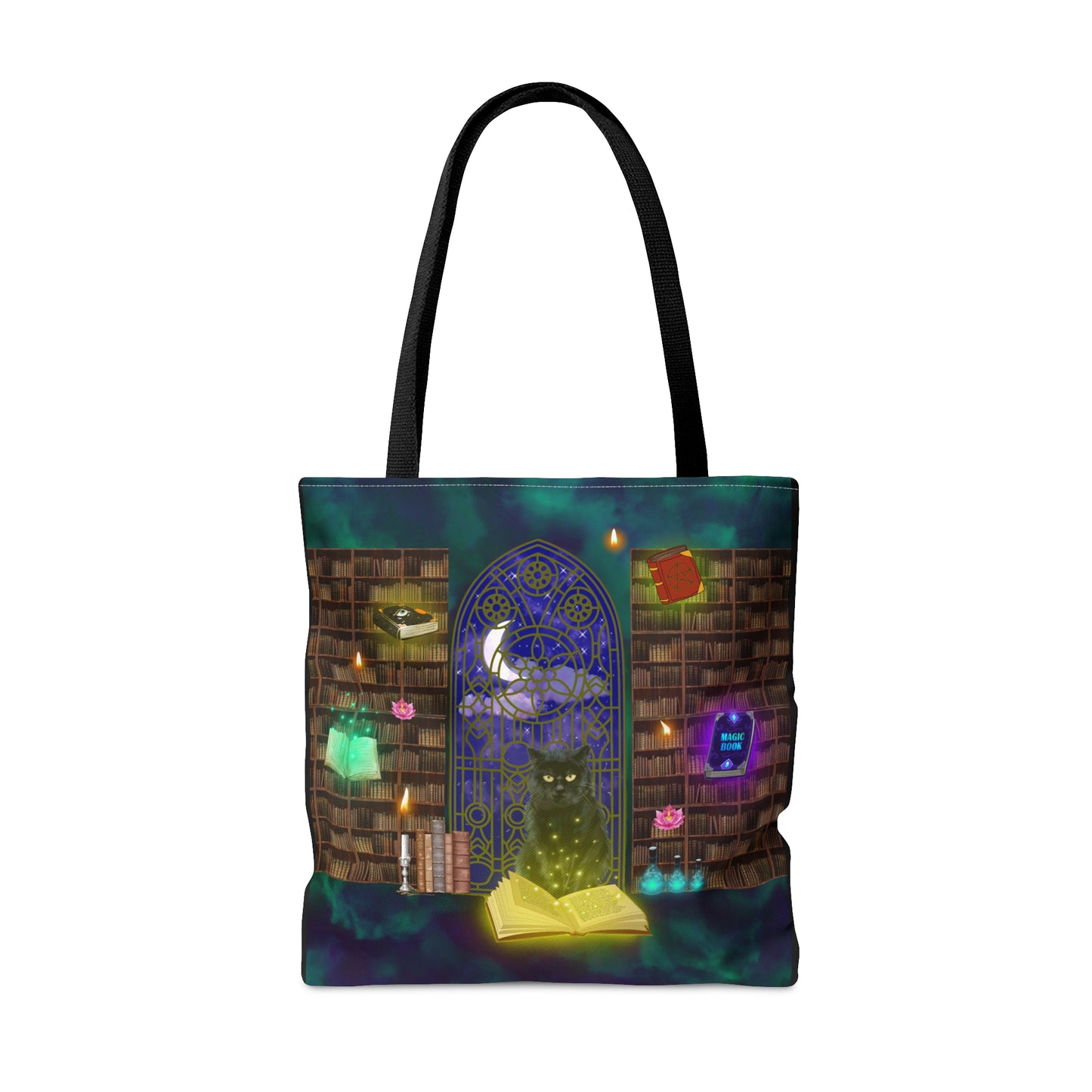 Mystic Black Cat Halloween Candy Tote Bag