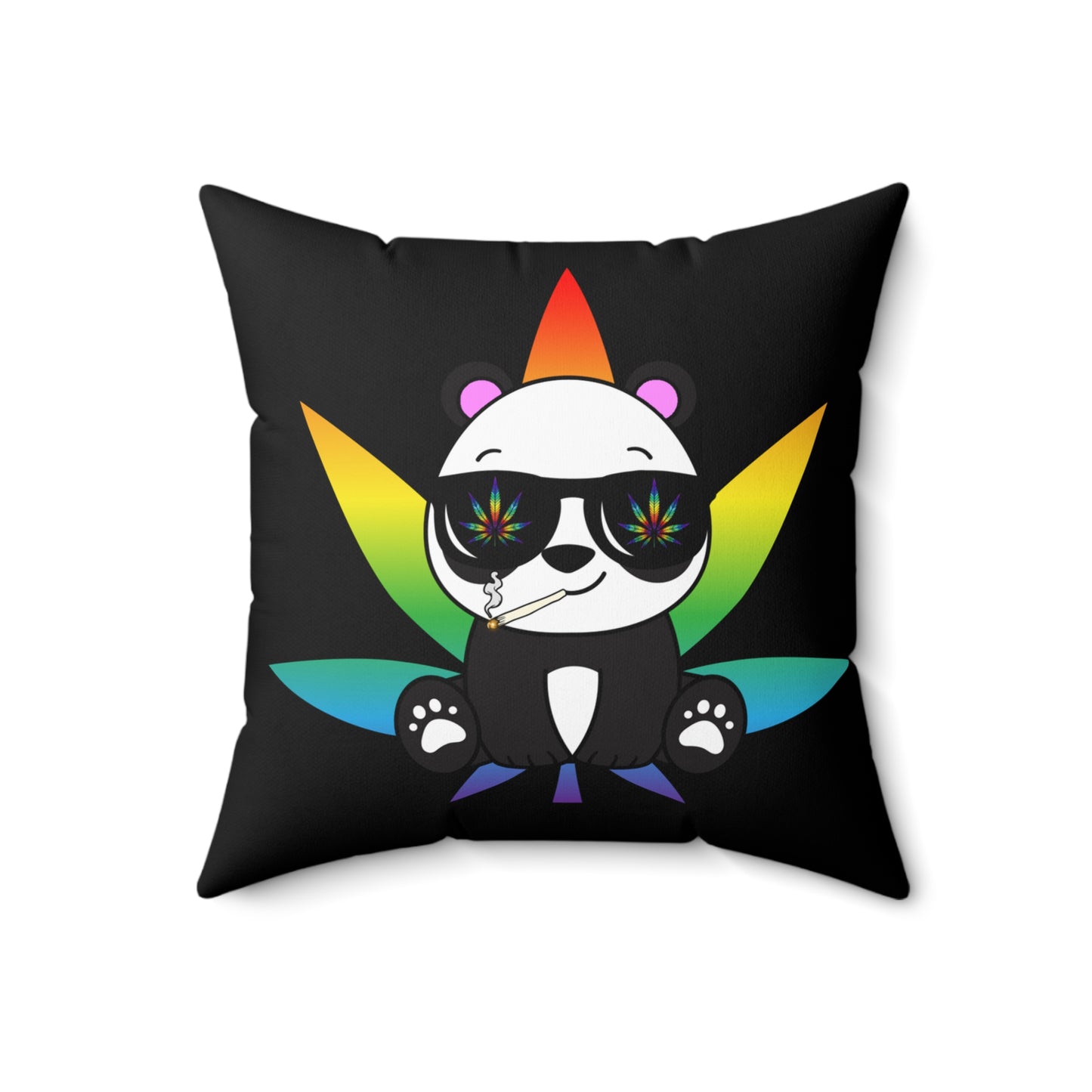 Peace Panda, 420 Themed, Spun Polyester Square Pillow