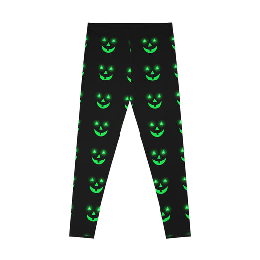 Pumpkin Glow Halloween Stretchy Leggings