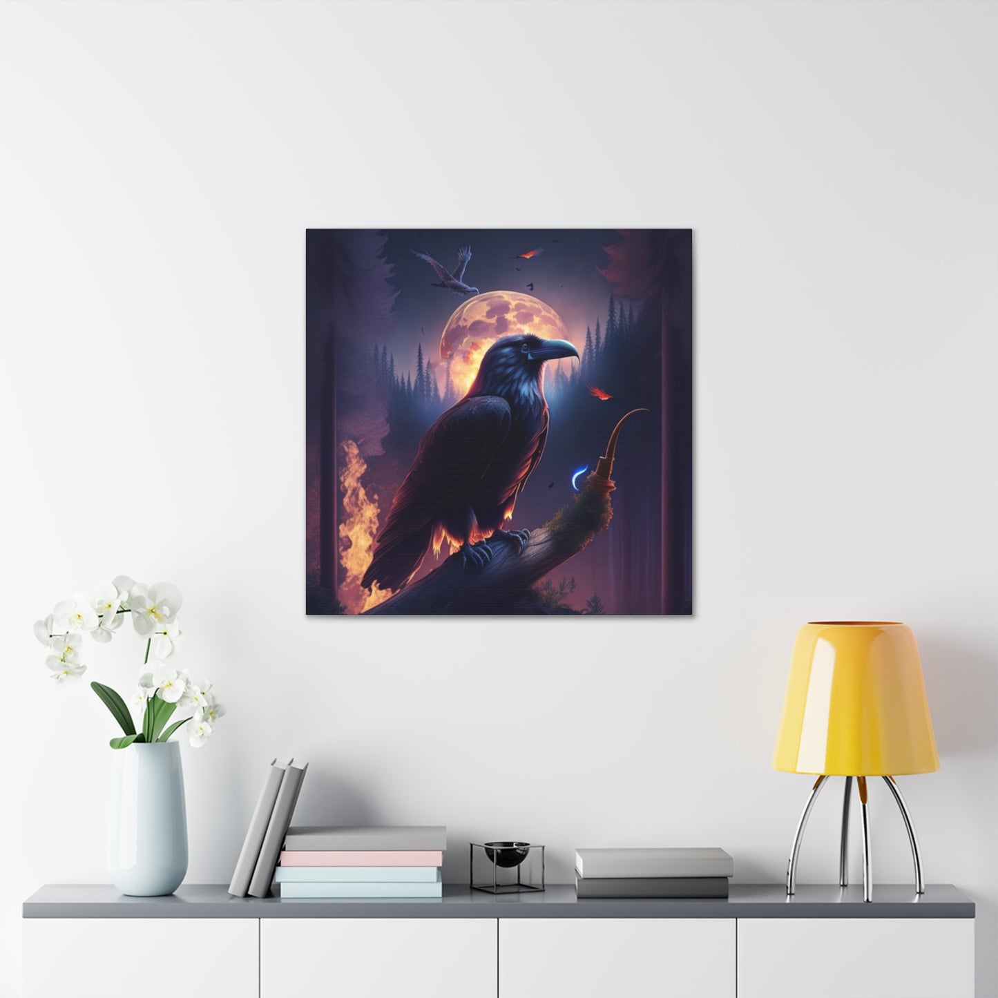 Raven Guide, Canvas Art, Canvas Print, Wall Decor, Original Art, Unique Gifts