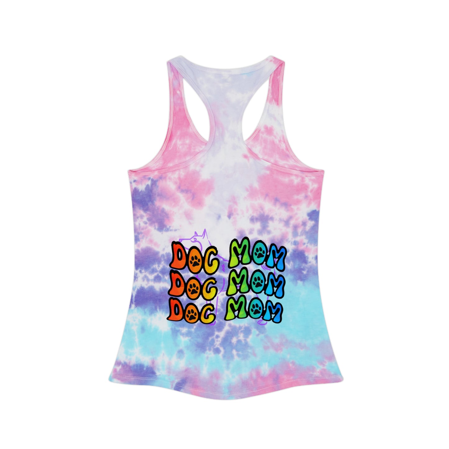 Dog Mom Tie Dye Racerback Tank Top