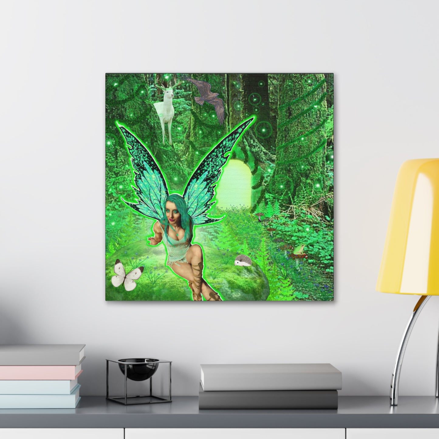 Mystic Forest Fairy Fantasy Art, Canvas Art, Wall Decor, Nature Lover Gift, Original Art, Unique Gift