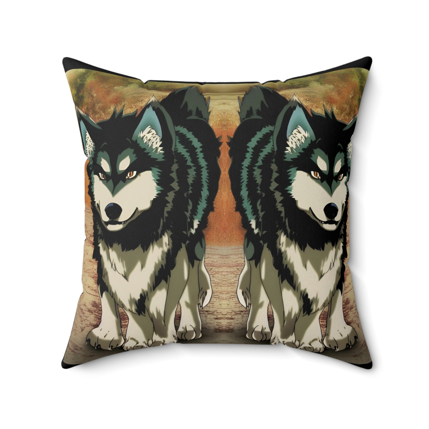 Anime Alaskan Malamute, Spun Polyester Square Pillow