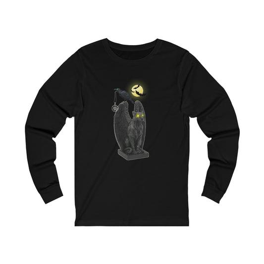 Unisex Jersey Long Sleeve Tee Edgar Allan Poe Raven Top