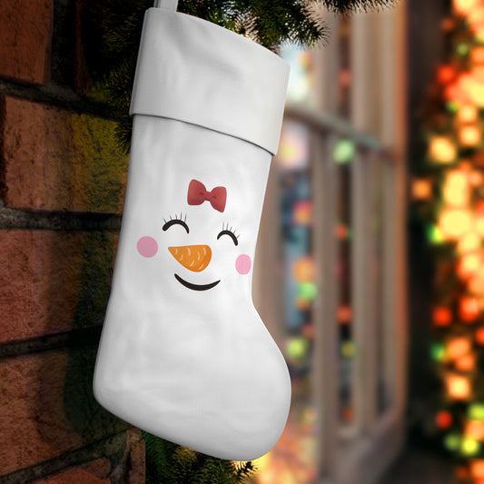 Snowman Face Christmas Stocking female