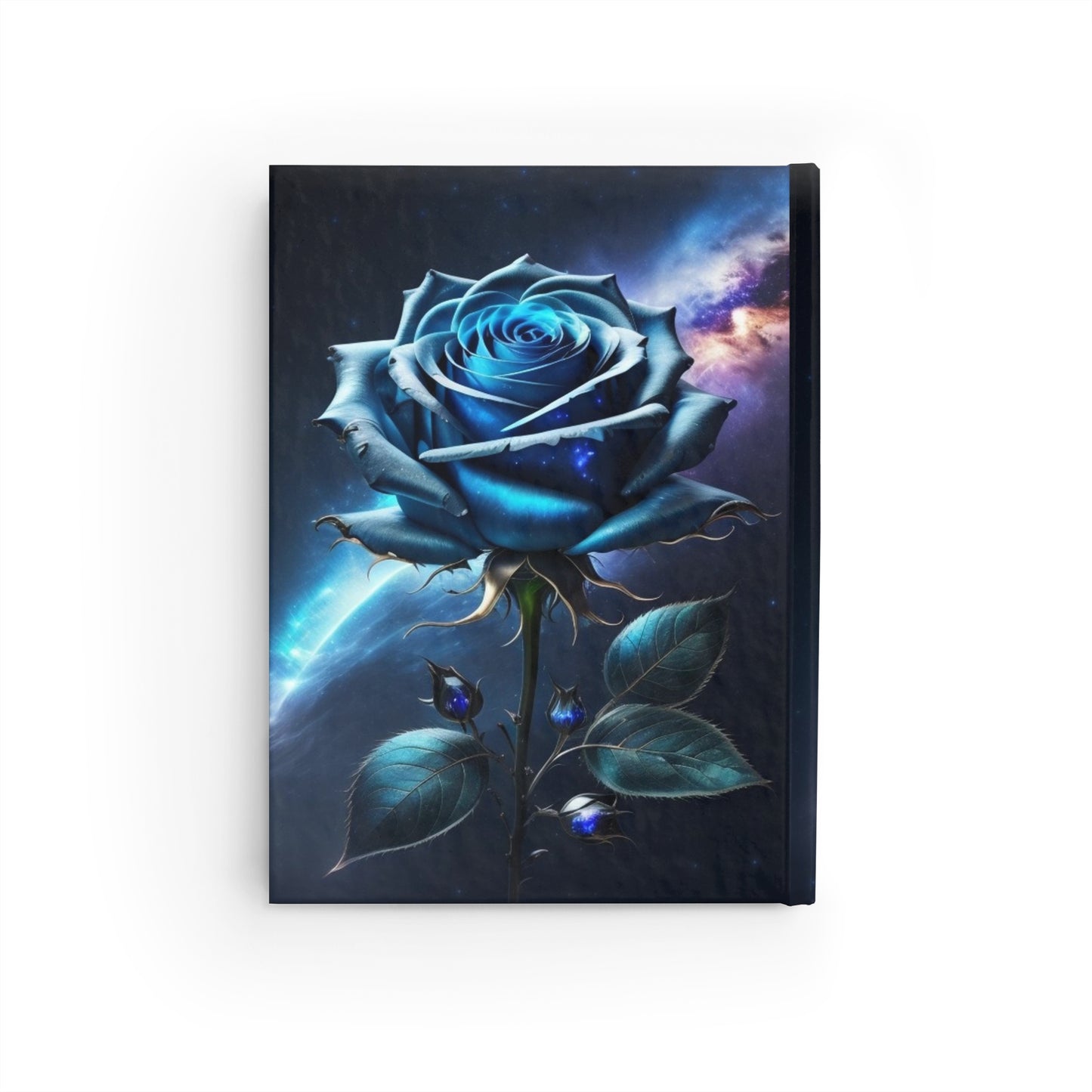 Blue Cosmic Rose, Hardcover Journal