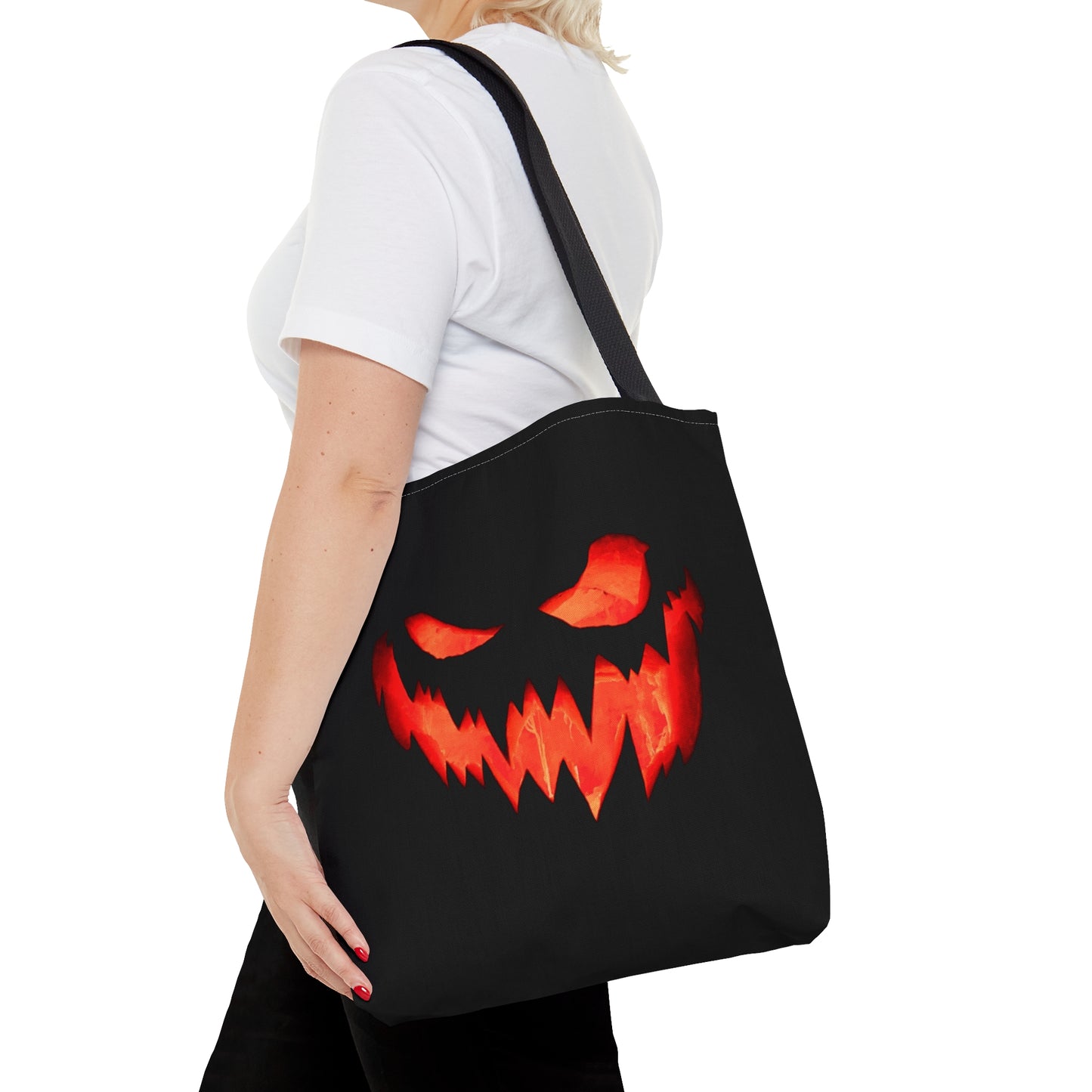 Spooky Pumpkin Face Halloween Candy Tote Bag