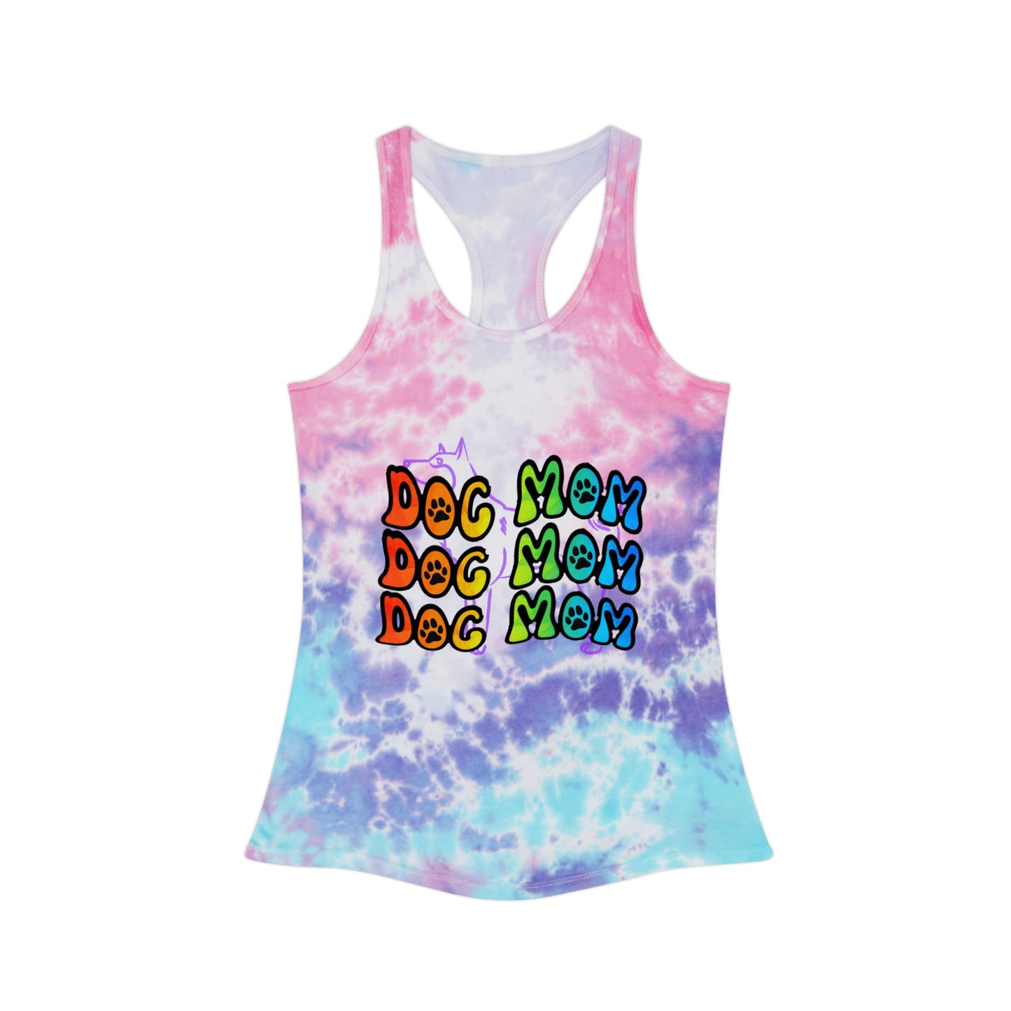 Dog Mom Tie Dye Racerback Tank Top