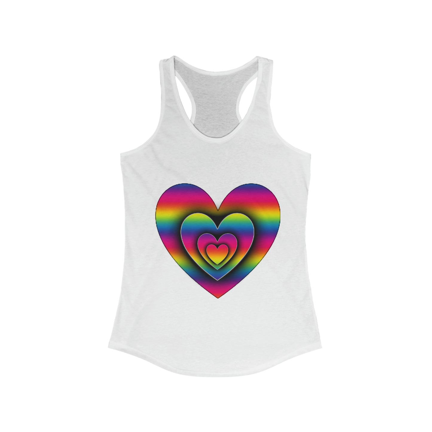 PRIDE 3D Heart Women's Ideal Racerback Tank