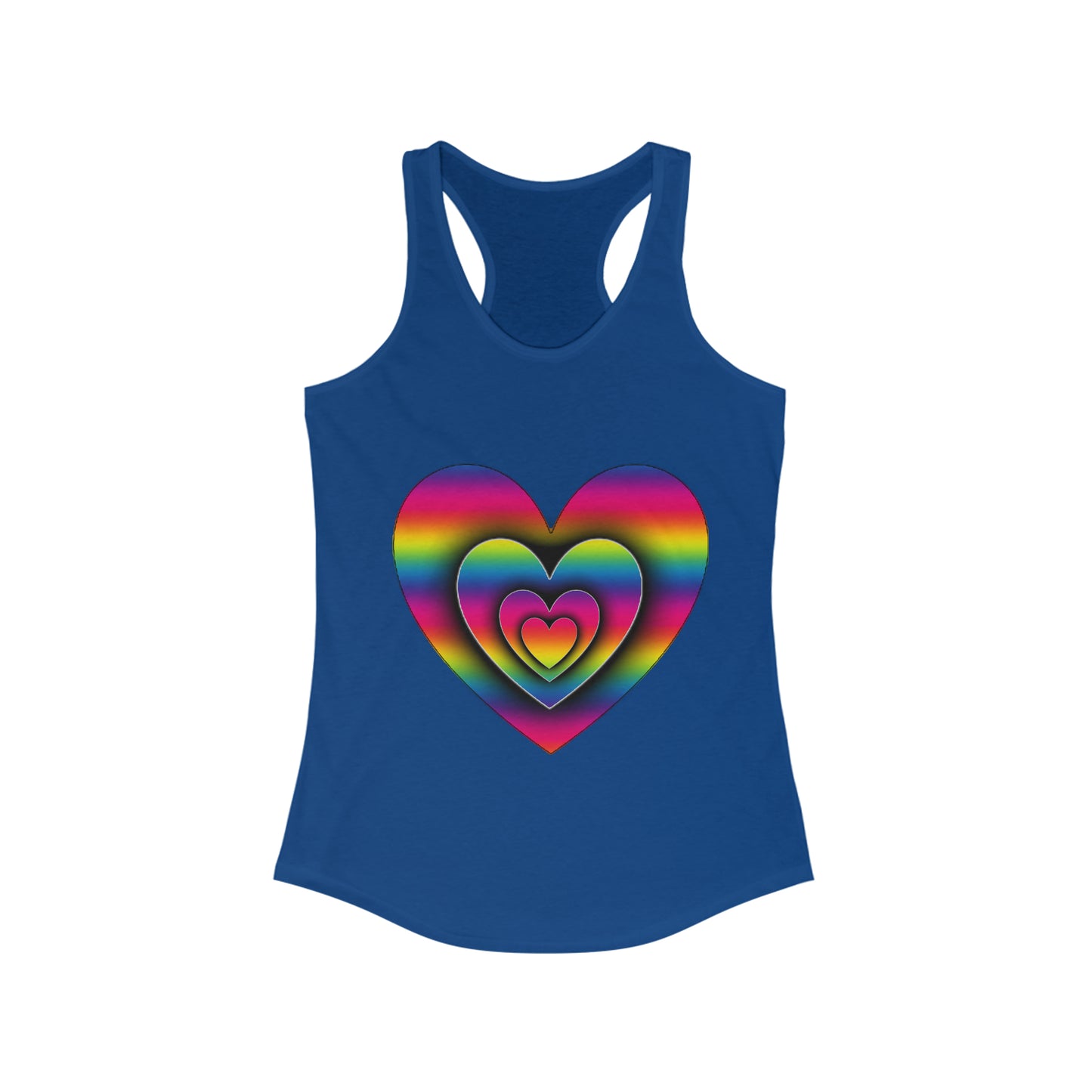 PRIDE 3D Heart Women's Ideal Racerback Tank