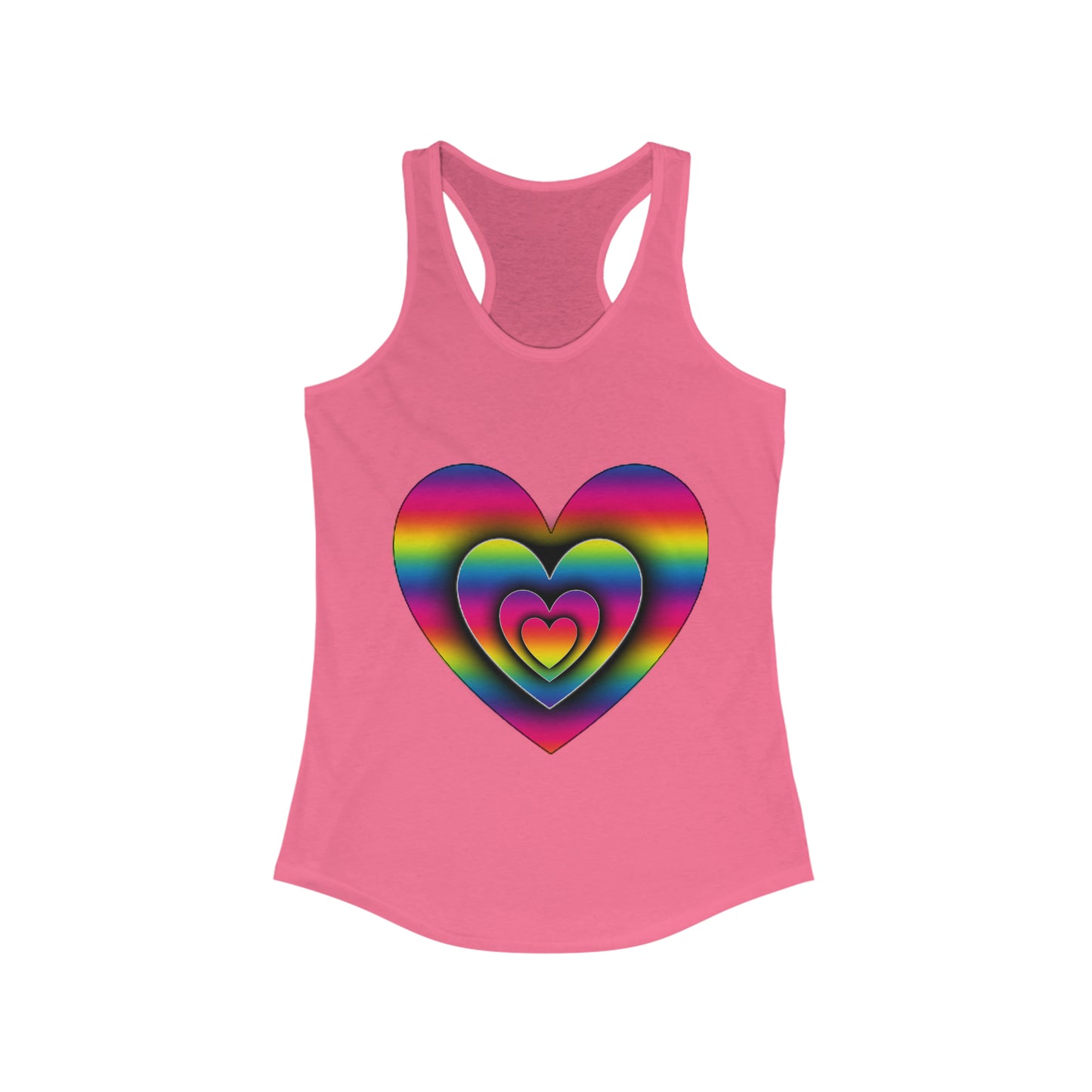 PRIDE 3D Heart Women's Ideal Racerback Tank