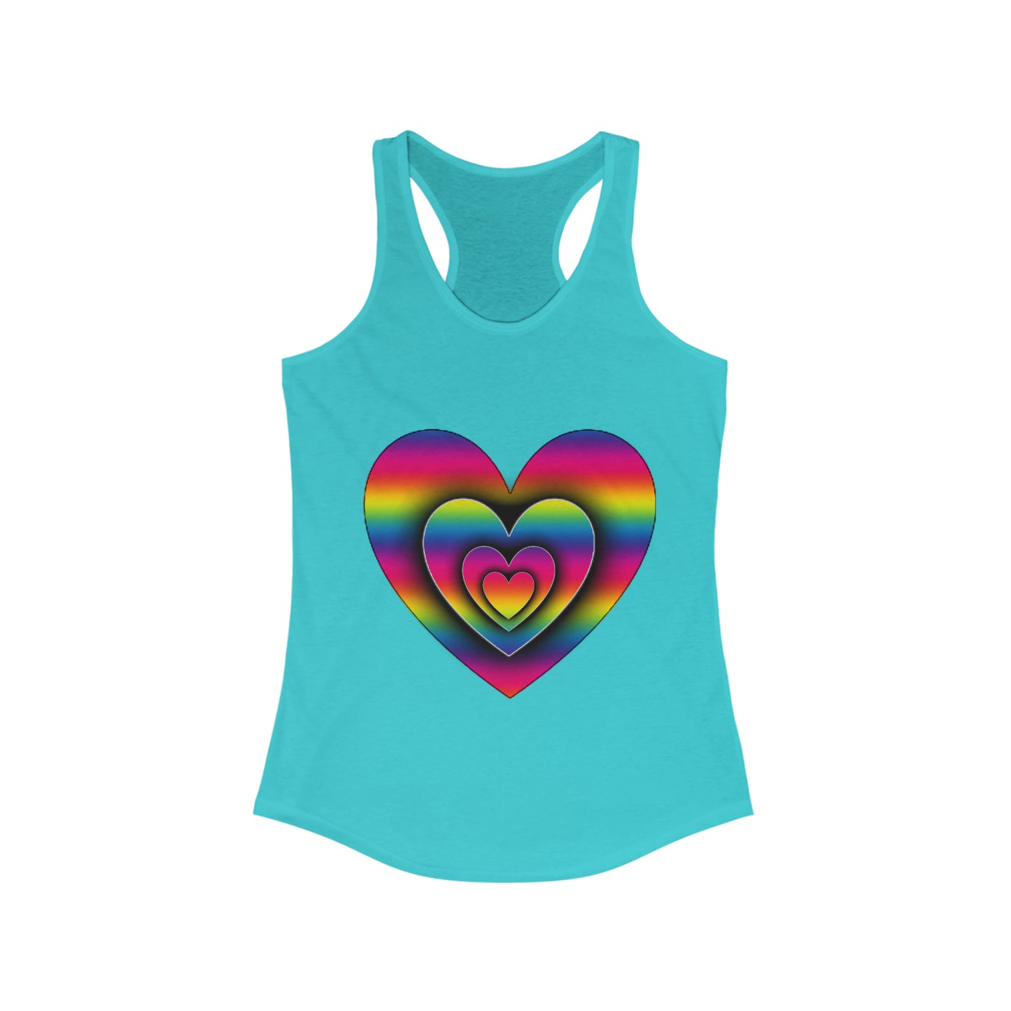 PRIDE 3D Heart Women's Ideal Racerback Tank