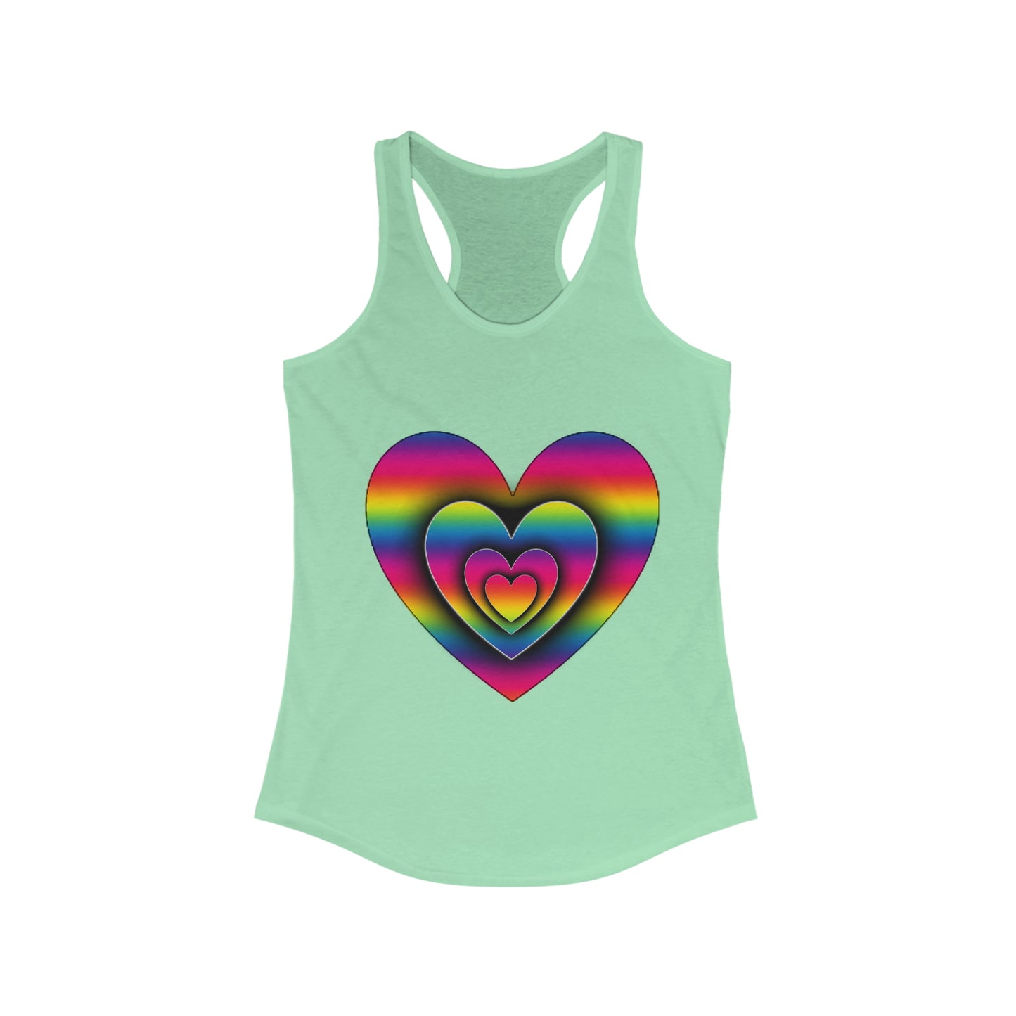 PRIDE 3D Heart Women's Ideal Racerback Tank