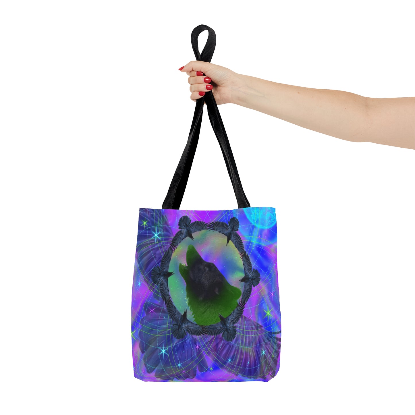 Mystic Wolf and Raven Tote Bag