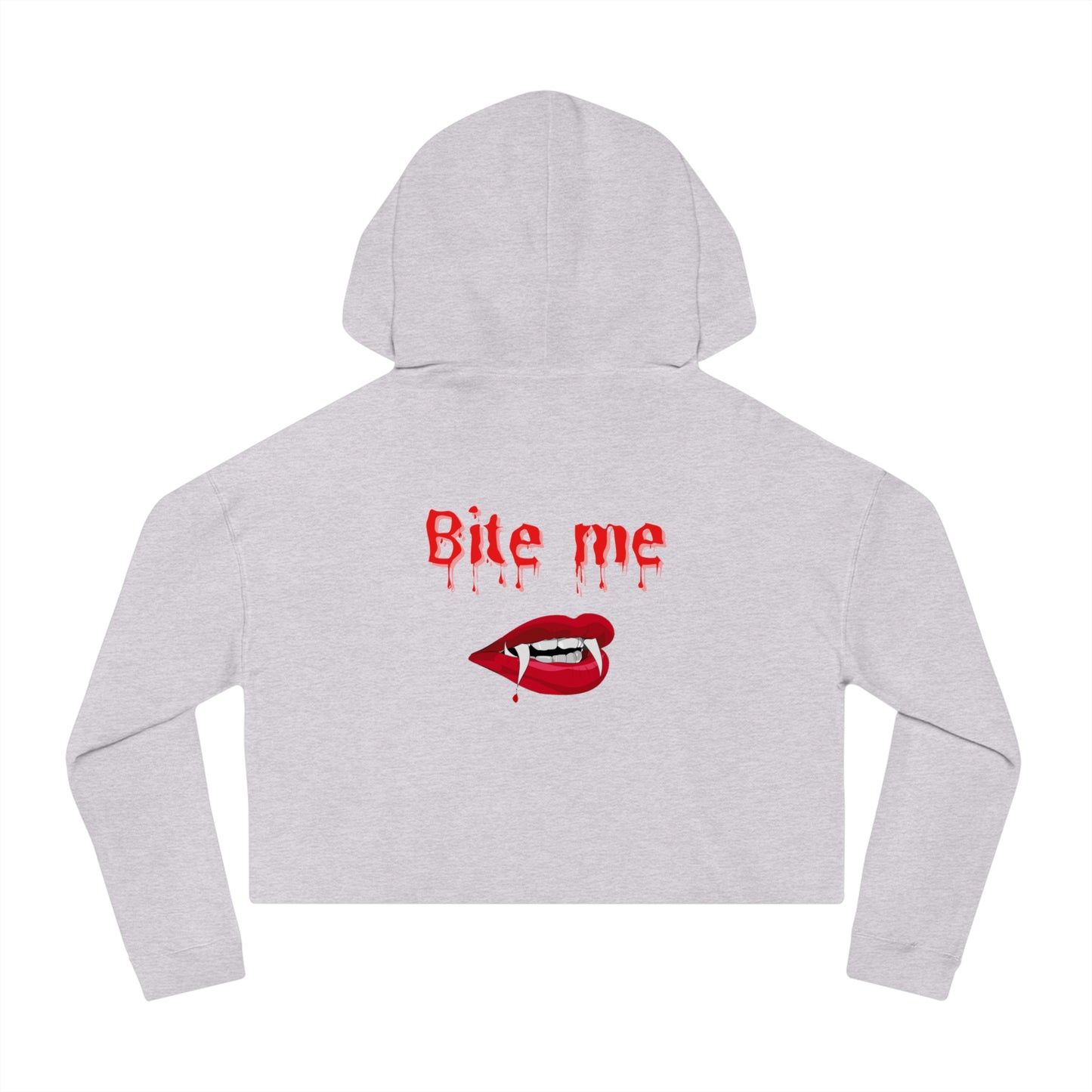 Eat Me Christmas Womens Cropped Hooded Sweatshirt