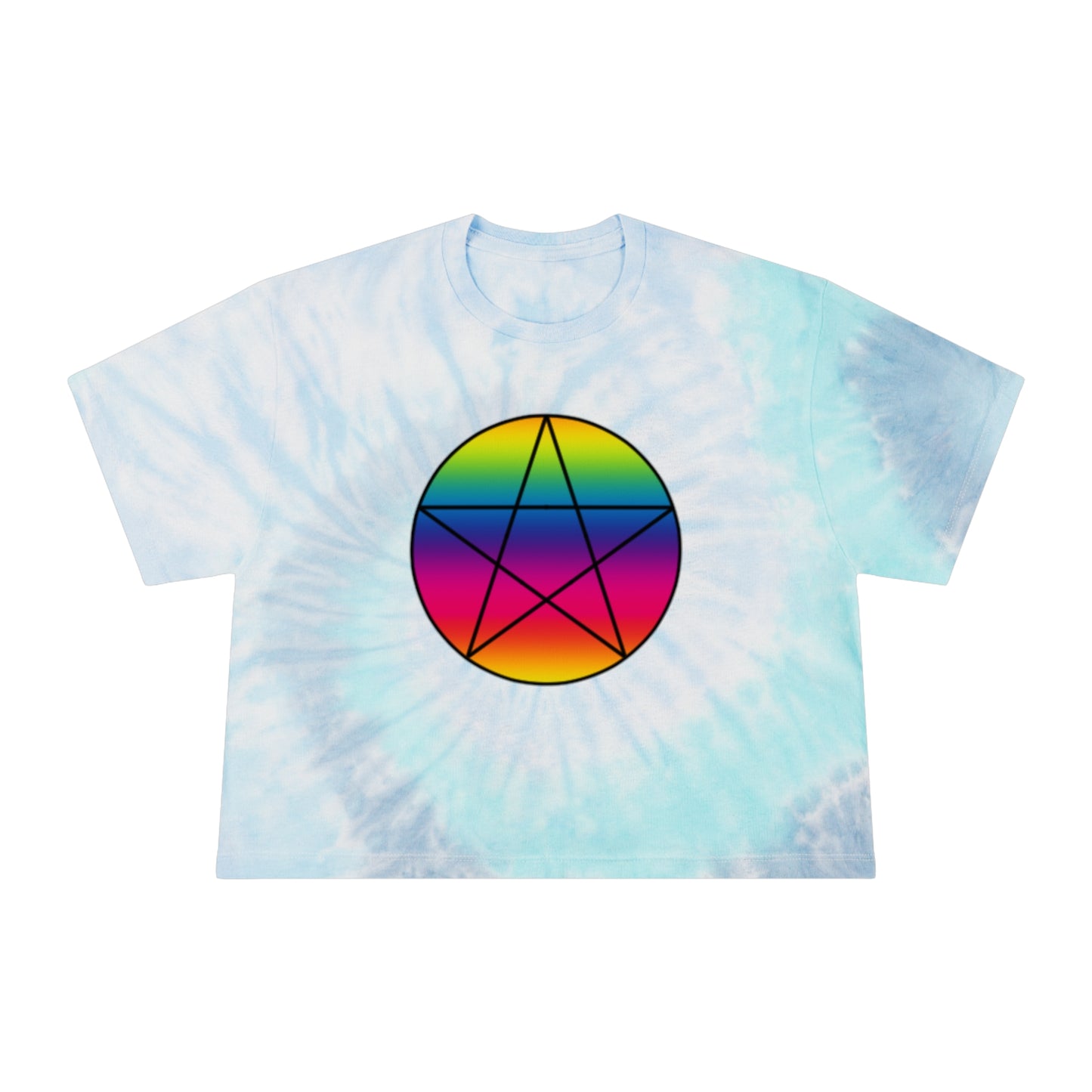 PRIDE Pentagram Women's Tie-Dye Crop Tee