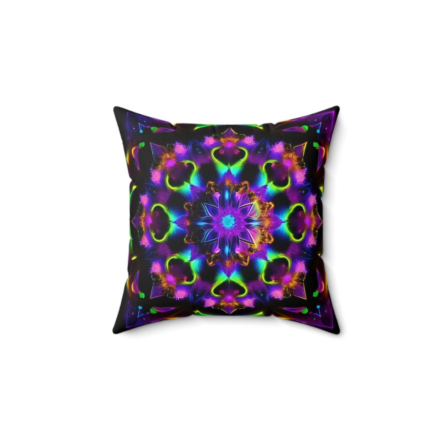 Rainbow Kaleidescape, Spun Polyester Square Pillow