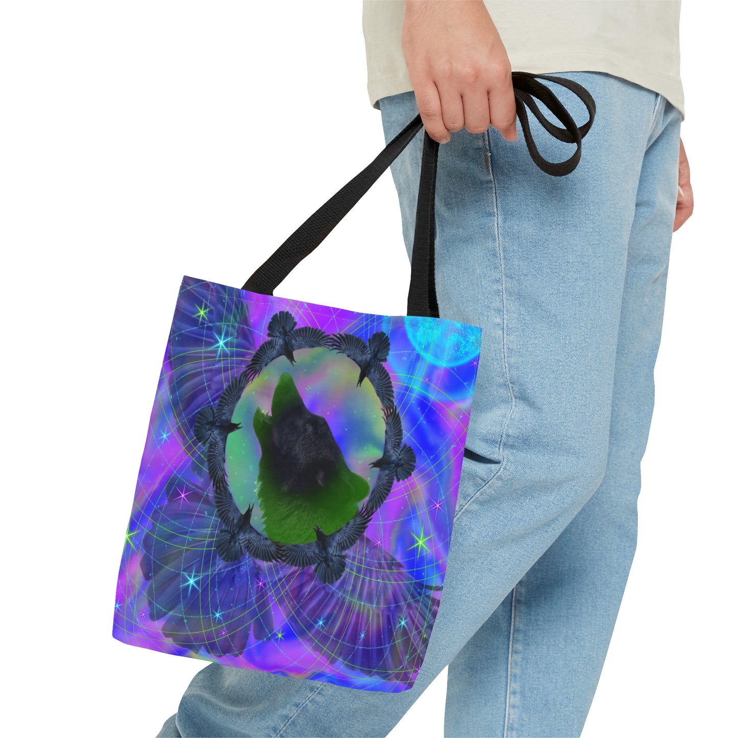 Mystic Wolf and Raven Tote Bag