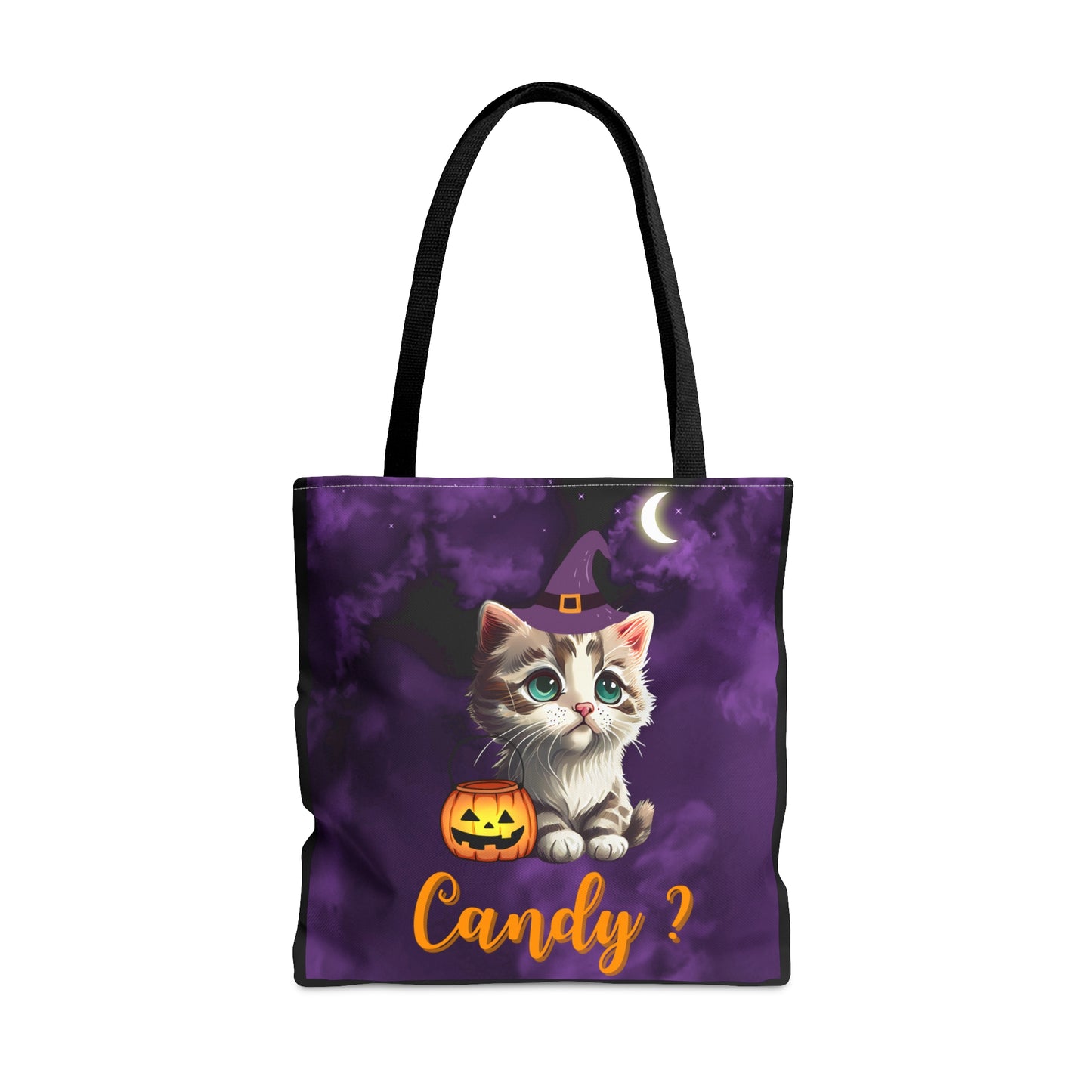 Candy? Cute Witchy Cat Halloween Candy Tote Bag