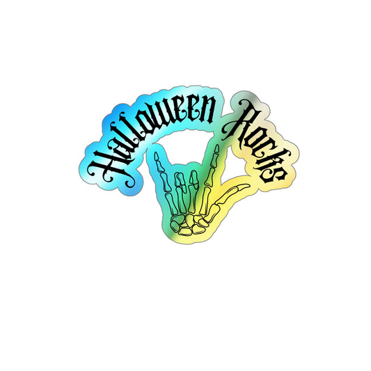 Halloween Rainbow Holographic Die-cut Vinyl Stickers Halloween Rocks