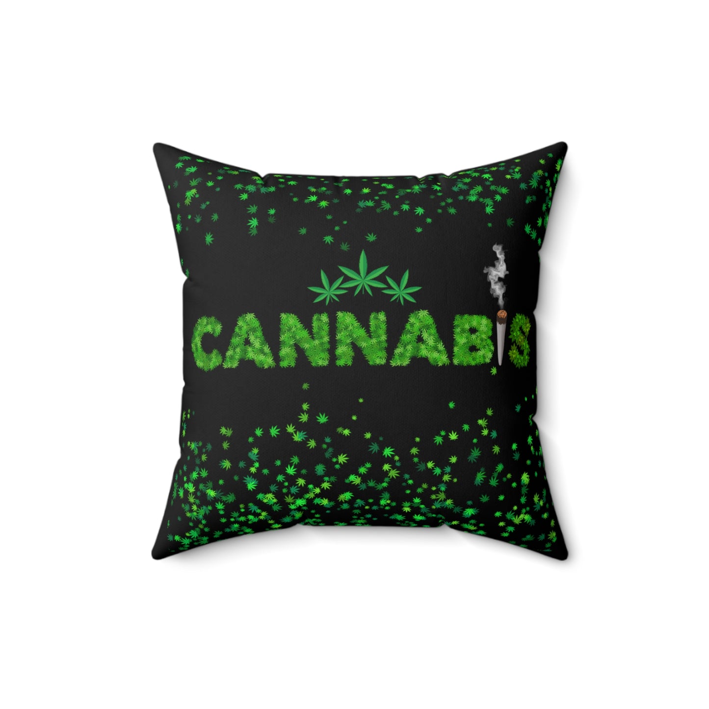 Cannabis Leaves, 420 Themed, Spun Polyester Square Pillow