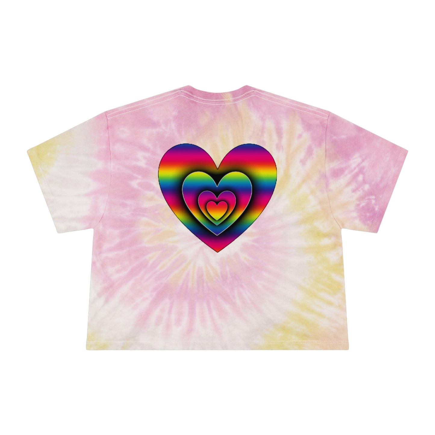 3D PRIDE Heart Women's Tie-Dye Crop Tee