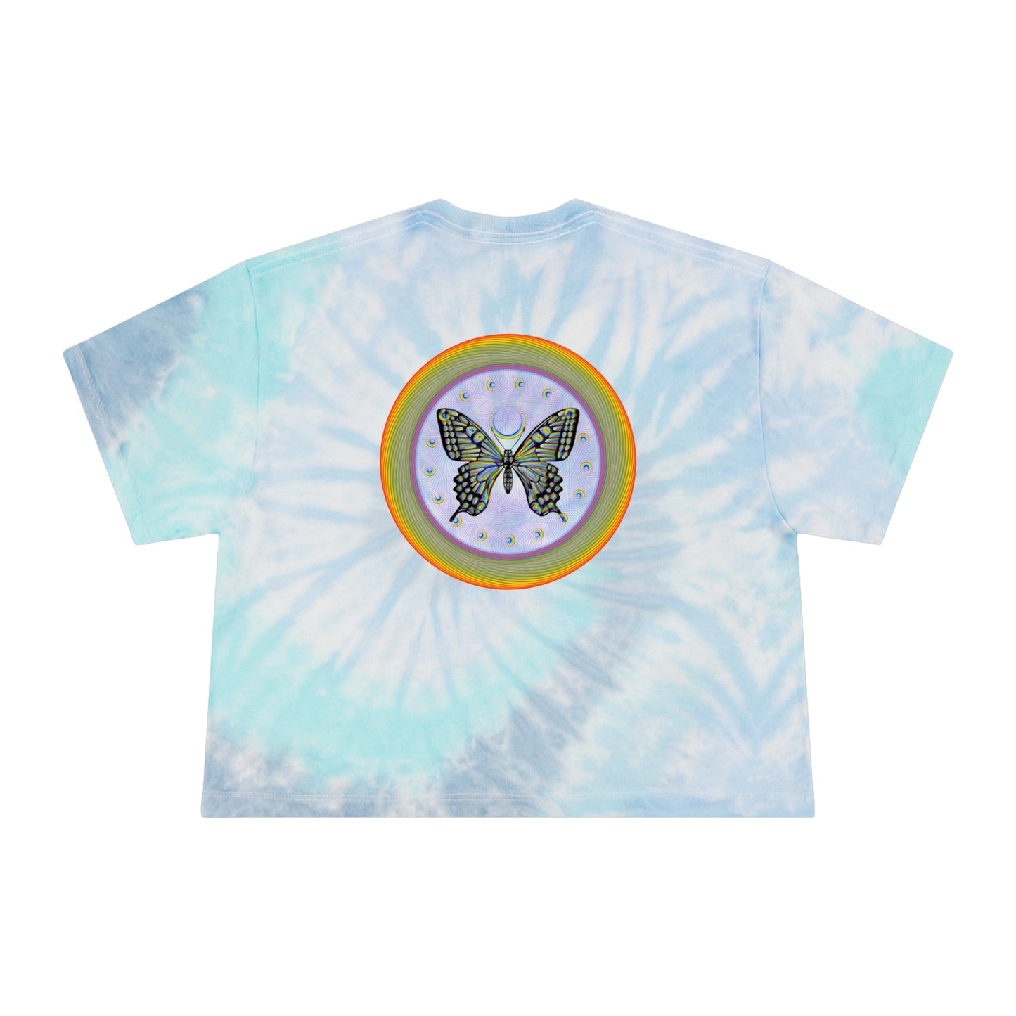 PRIDE Rainbow Butterfly Women's Tie-Dye Crop Tee