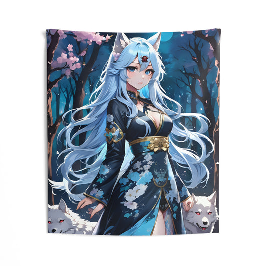 Wolf Princess, Wall Tapestry 51 x 60