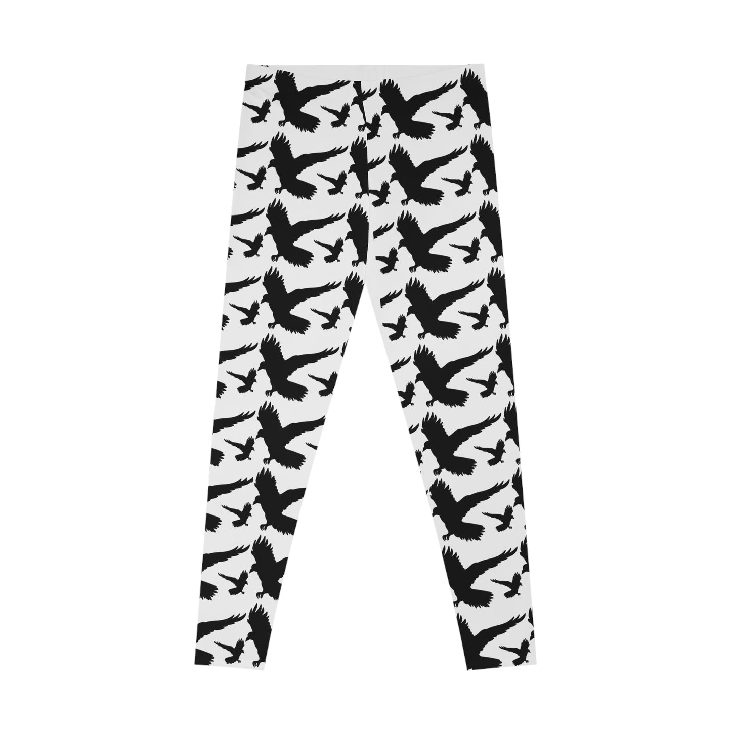 Raven Halloween Stretchy Leggings white