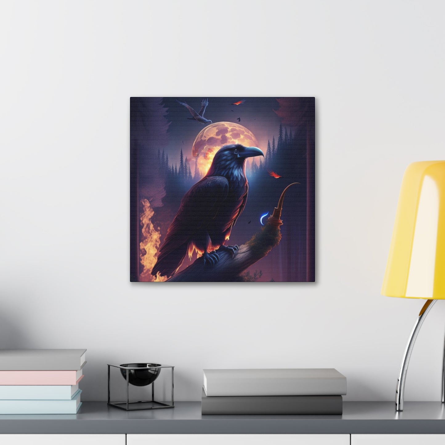 Raven Guide, Canvas Art, Canvas Print, Wall Decor, Original Art, Unique Gifts