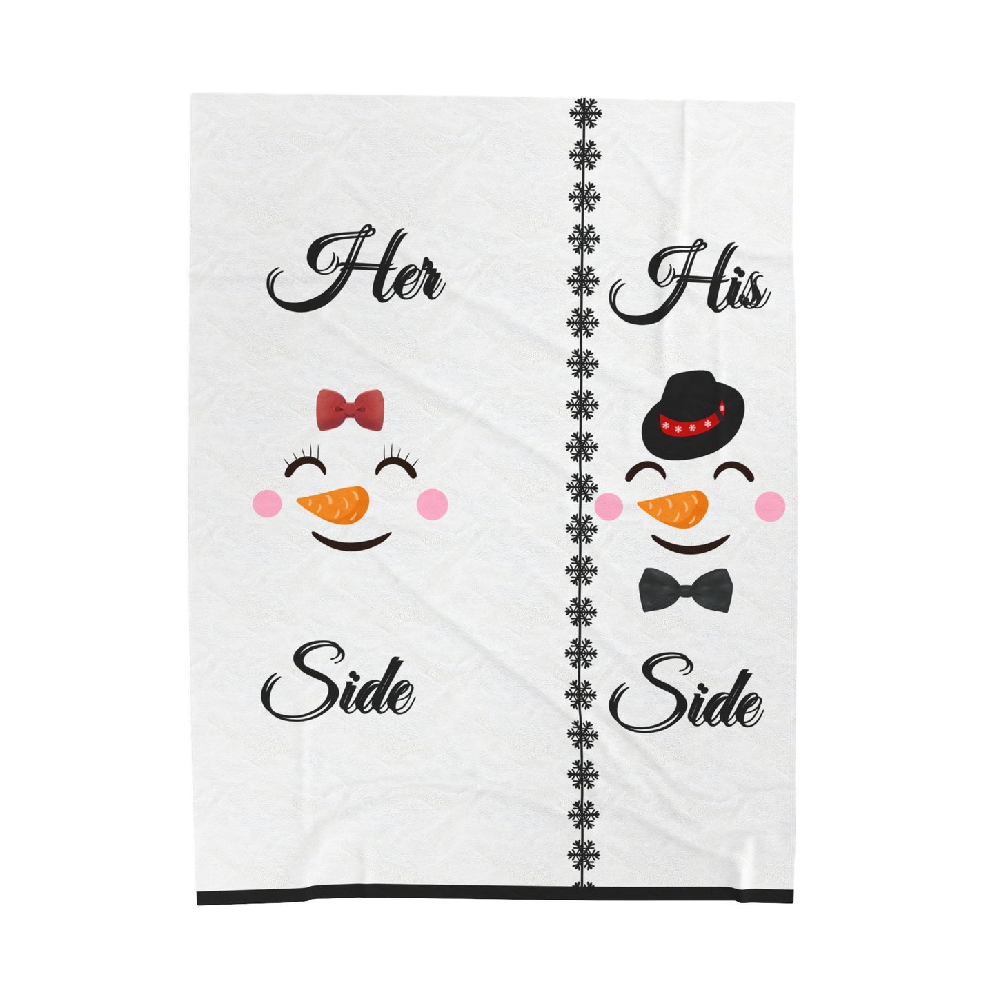 Her side & His side Christmas Velveteen Plush Blanket