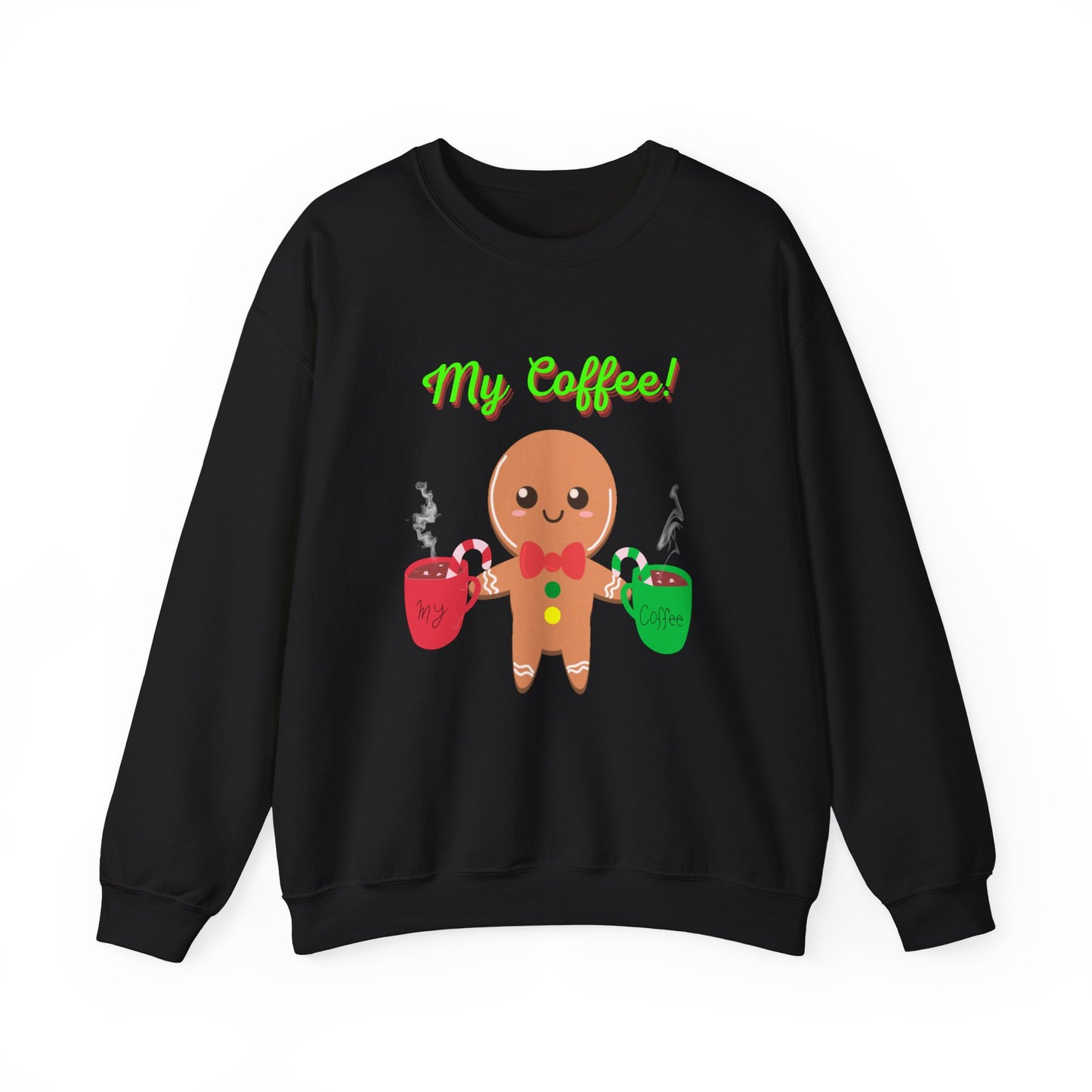 My Coffee Christmas Crewneck Sweatshirt, Gingerbread Man, Mens Gift, Womens Gift, Coffee Lover Shirt