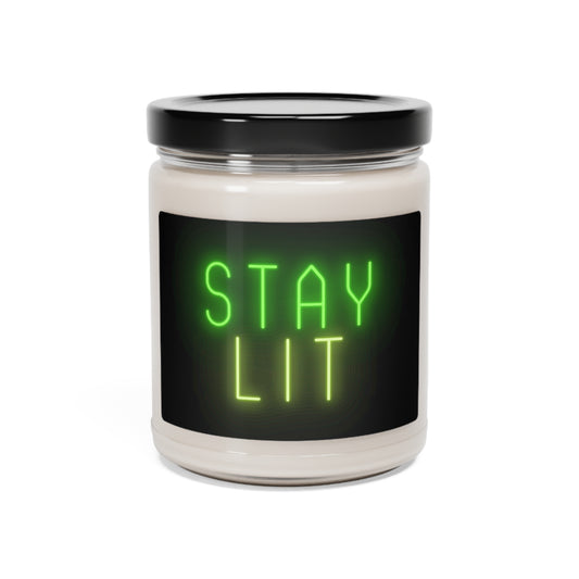 Stay Lit, Scented Soy Candle, 9oz, Funny Candle Pun, Valentines Day Gift