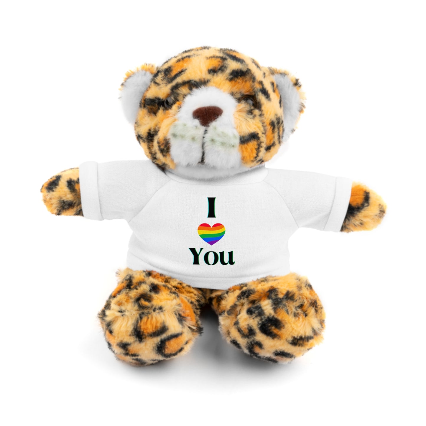 I Heart You Kids Cute Stuffed Animals with Tee; Panda, Sheep, Bunny, Lion, Jaguar, Teddy Bear