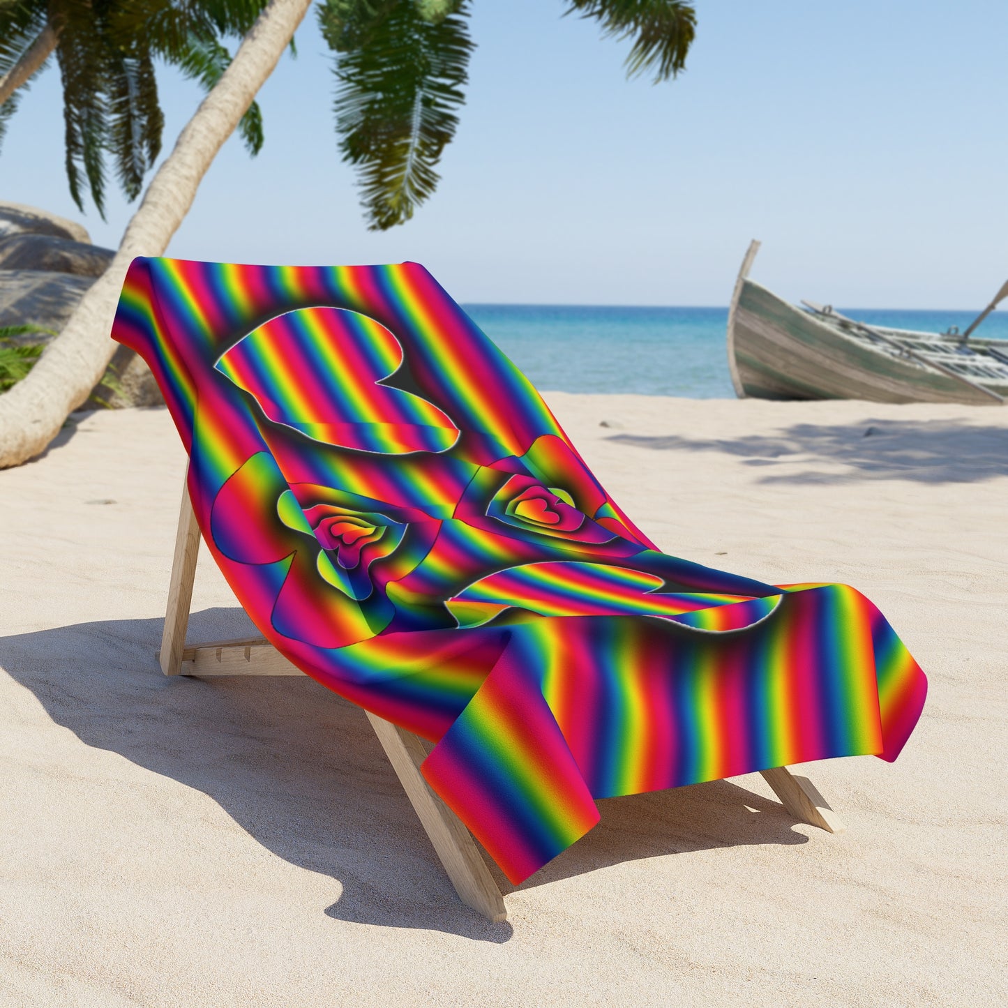 Rainbow PRIDE Heart Beach Towel