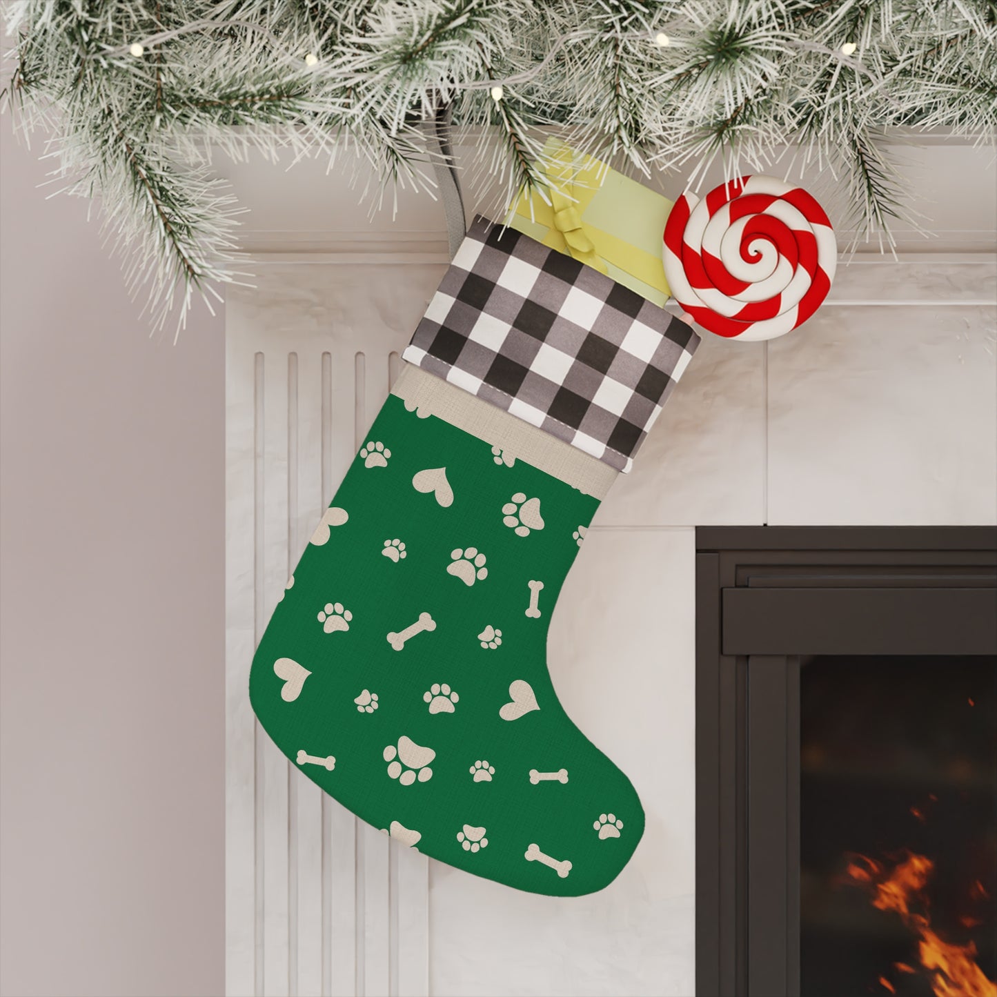 Paw Print Dog/Cat Christmas Stocking