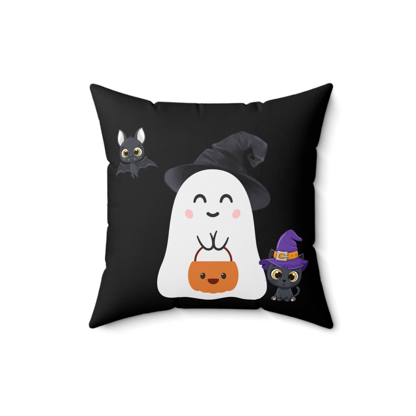 Cute Halloween Ghost Spun Polyester Square Pillow