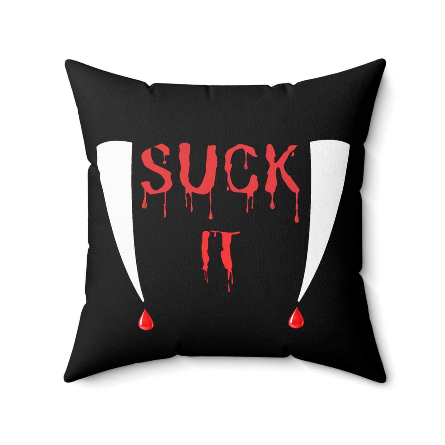 Suck It, Vampire Fangs, Halloween, Spun Polyester Square Pillow