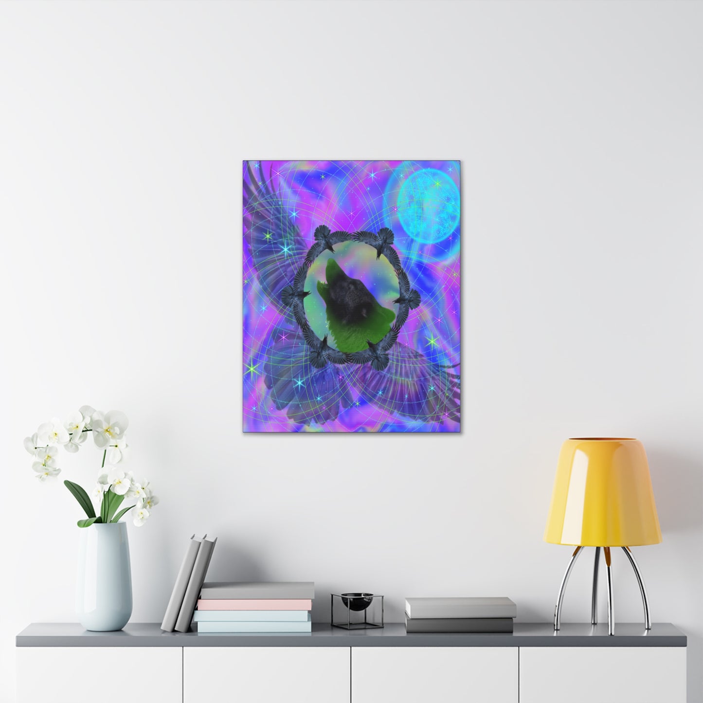 Mystic Wolf Canvas Painting Print