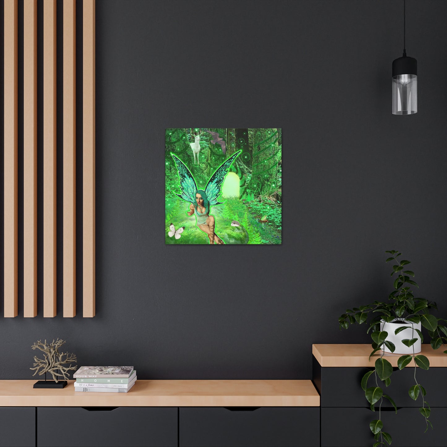 Mystic Forest Fairy Fantasy Art, Canvas Art, Wall Decor, Nature Lover Gift, Original Art, Unique Gift