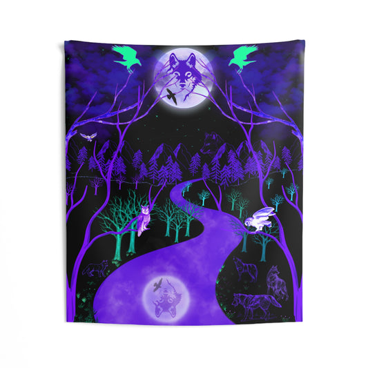 Spirit Of Nature,, Indoor Wall Tapestries, Black Light Responsive, Nature Lover Gift