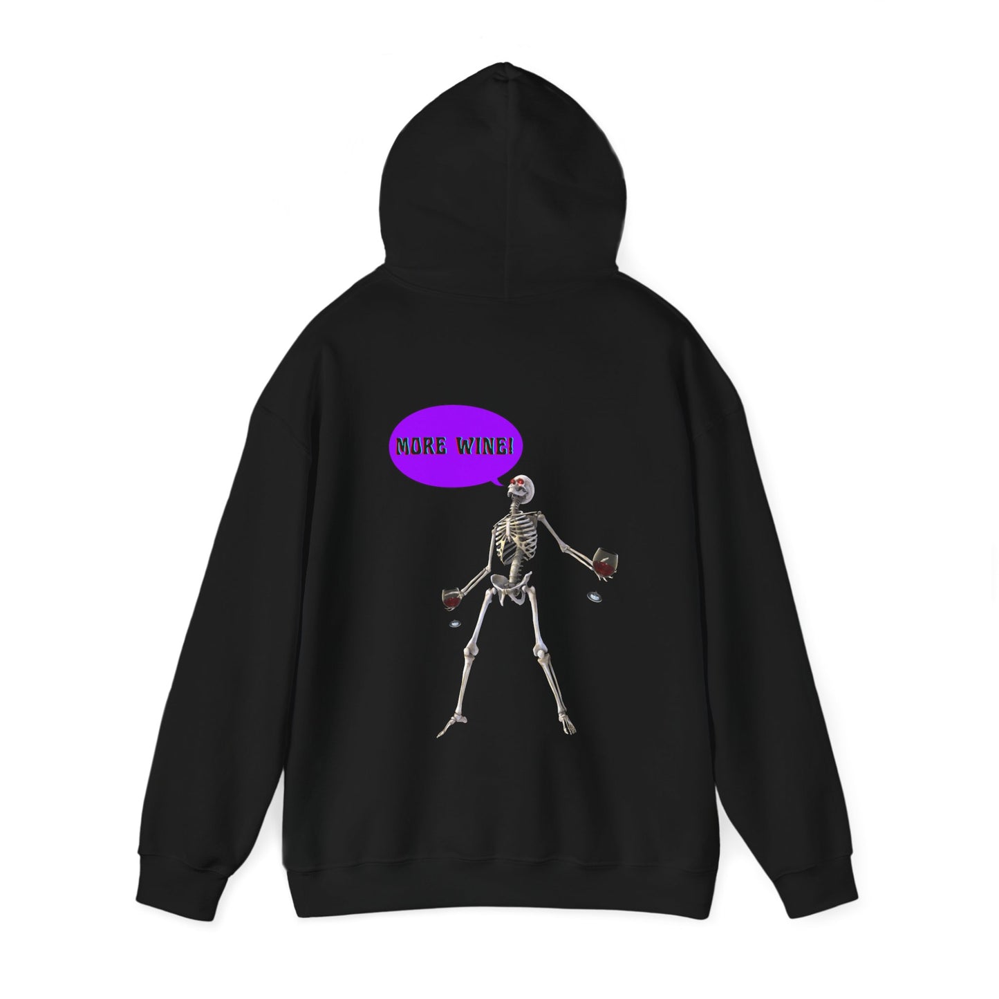 Unisex Heavy Blend™ "More Wine" Skeleton Hooded Sweatshirt