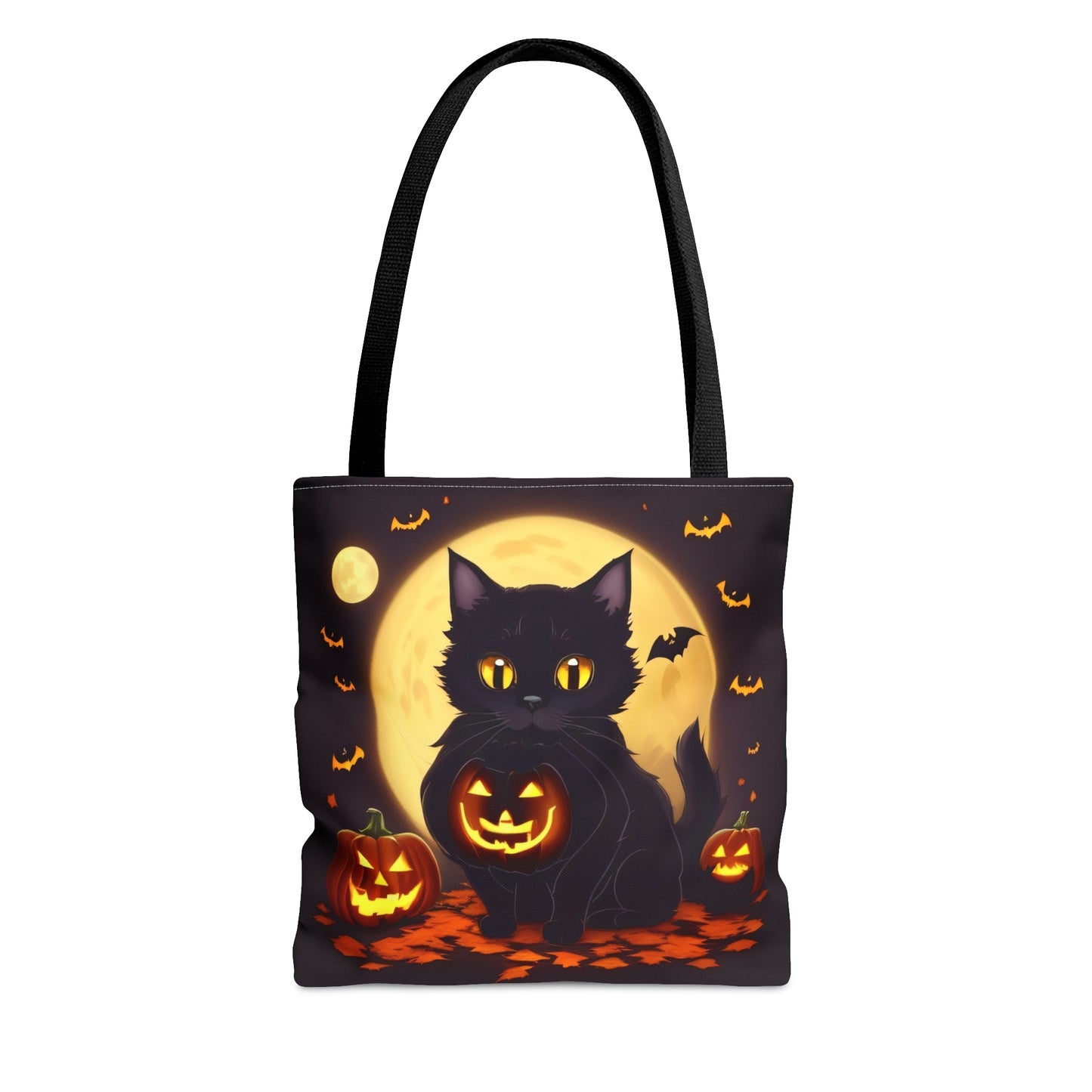 Eerie Night Black Cat Halloween Candy Tote Bag