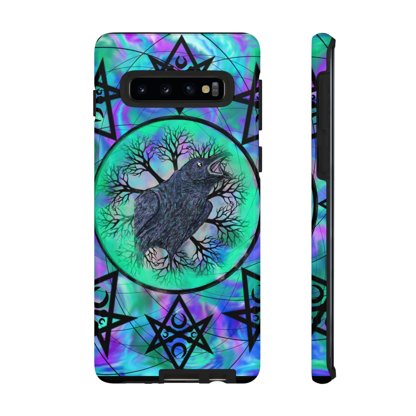 Raven Medicine Totem Protective Phone Case, Samsung, iPhone, Pixel, all sizes