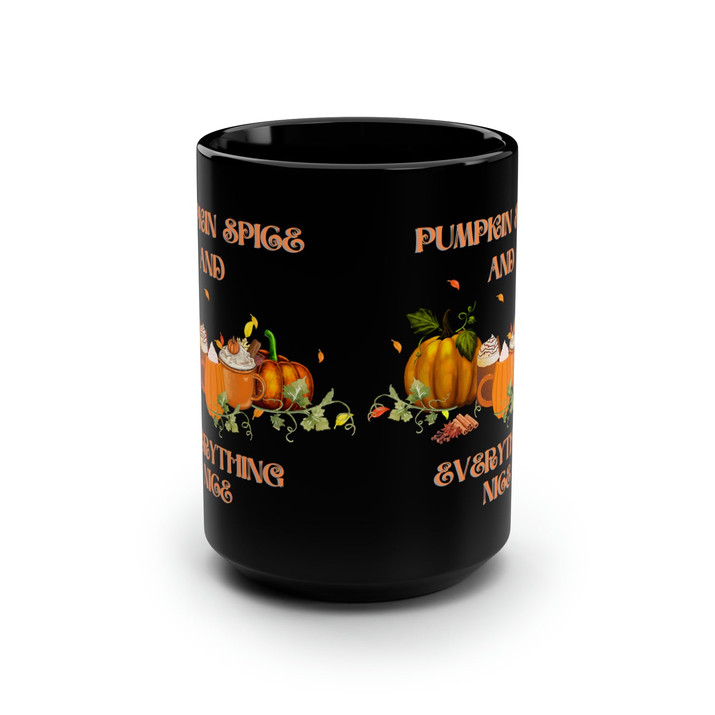 Pumpkin Spice and Everything Nice Black Halloween Mug, 15oz