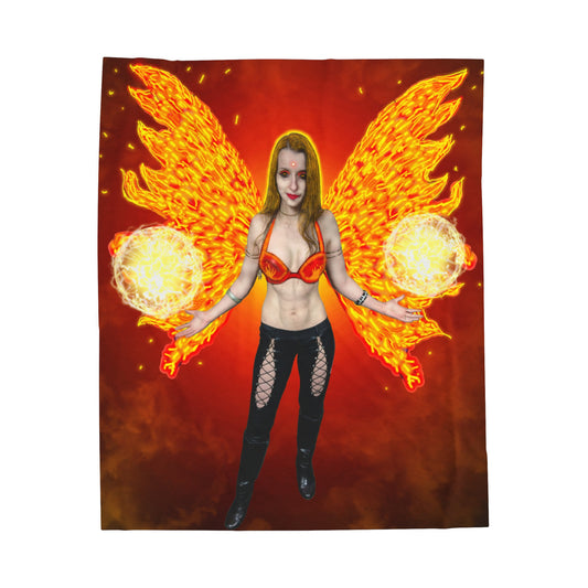 Mystic Fire Fairy Velveteen Plush Blanket