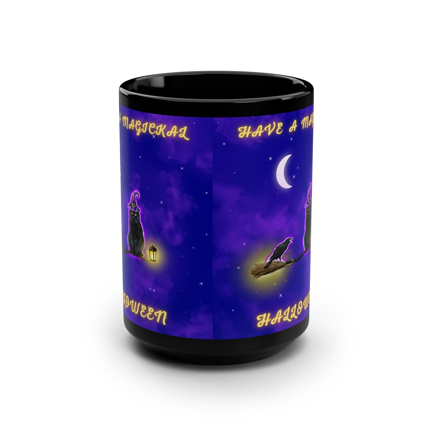 Have a Magickal Halloween Black Halloween Mug, 15oz