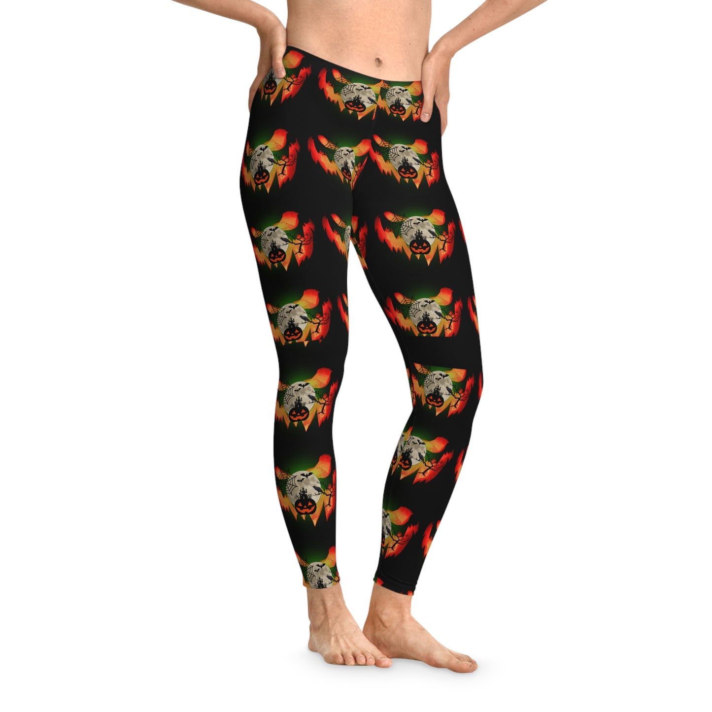 Erie pumpkin Halloween Stretchy Leggings