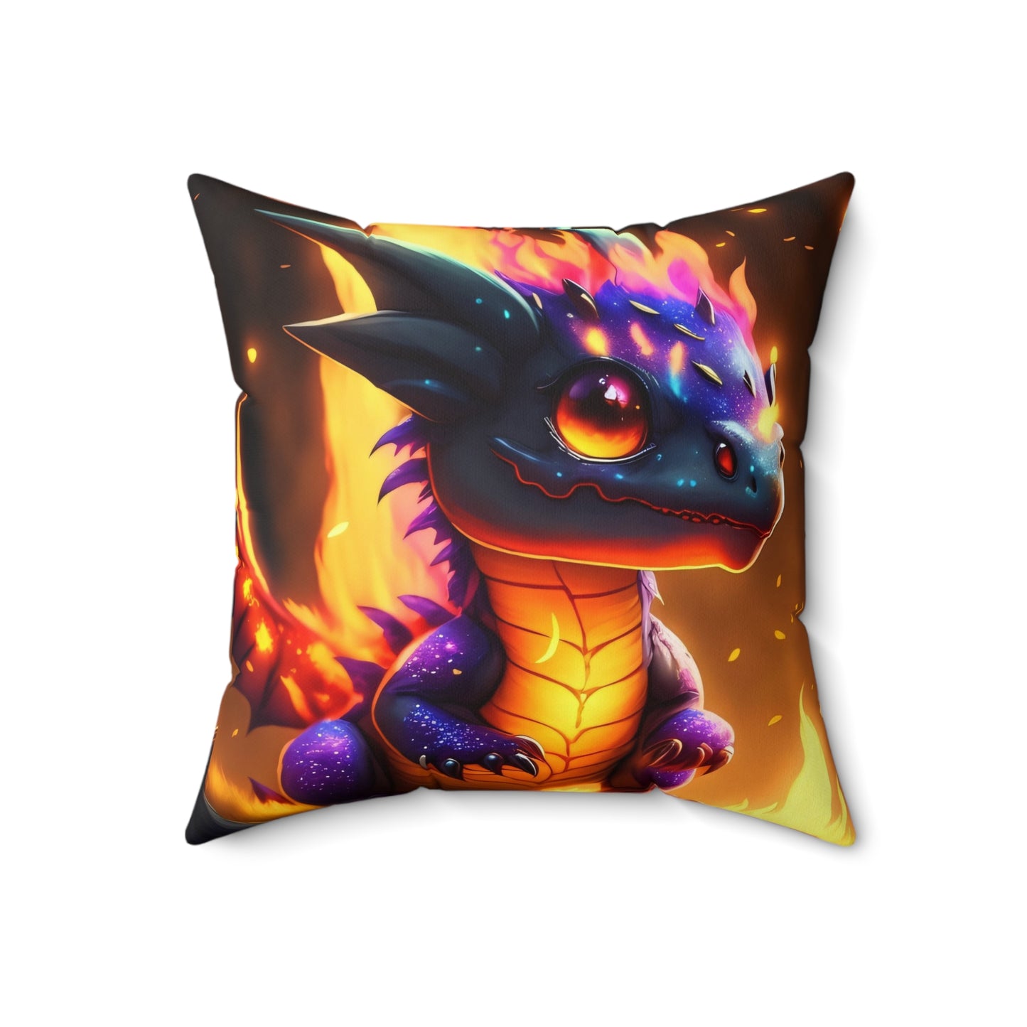 Cute Baby Dragon, Spun Polyester Square Pillow